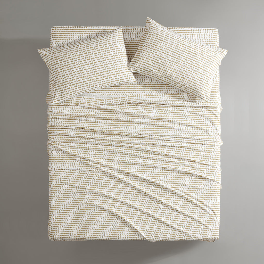 Marimekko Pikku Rasymatto Open Medium Beige King Sheet Set
