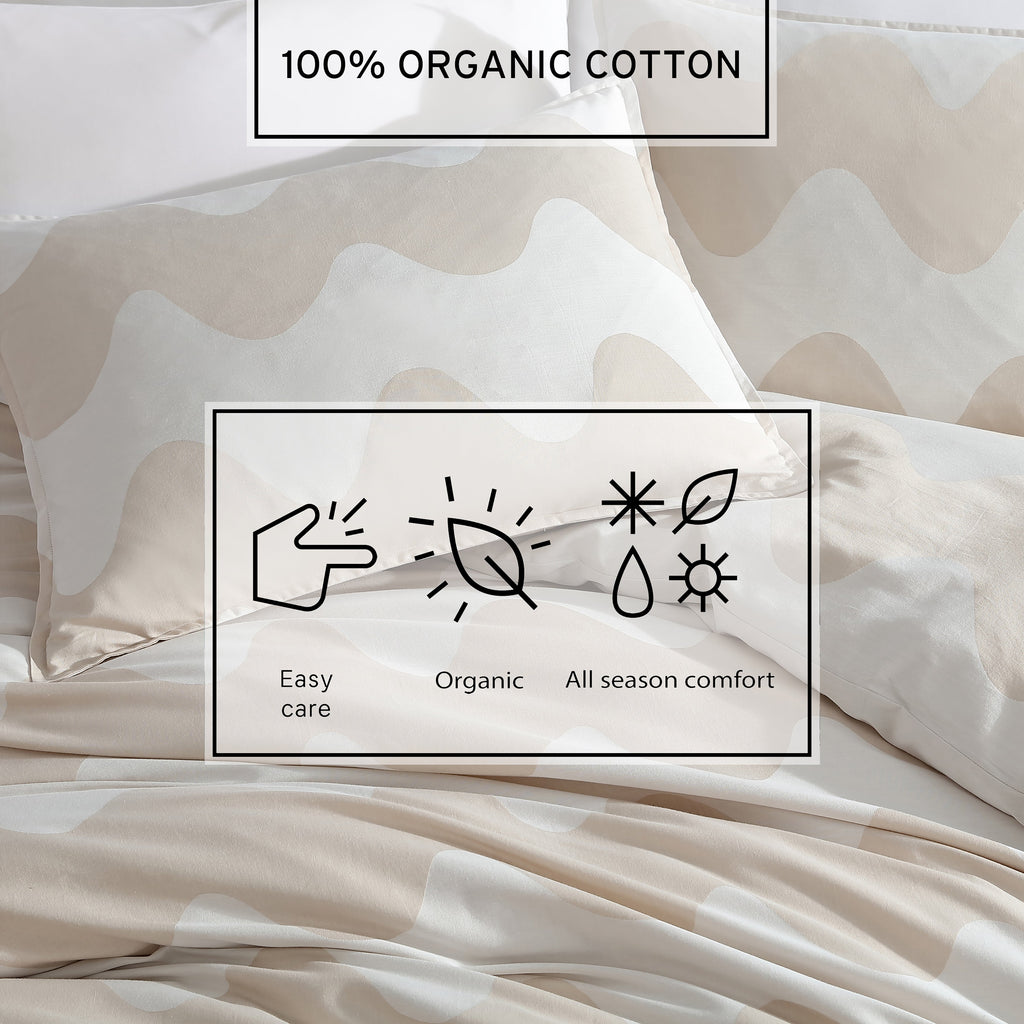 Marimekko Lokki Open-Lt Beige King Duvet Cover Set