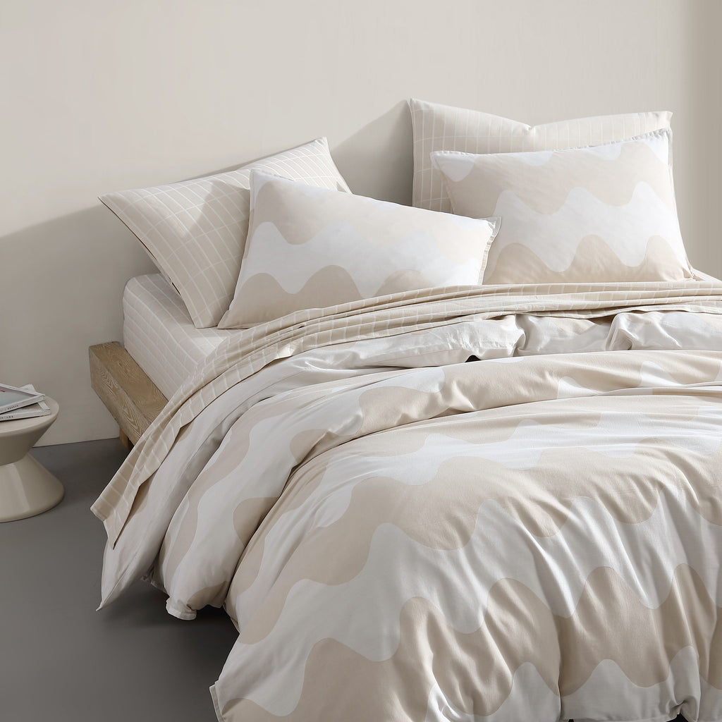 Marimekko Lokki Open-Lt Beige Full Queen Duvet Cover Set