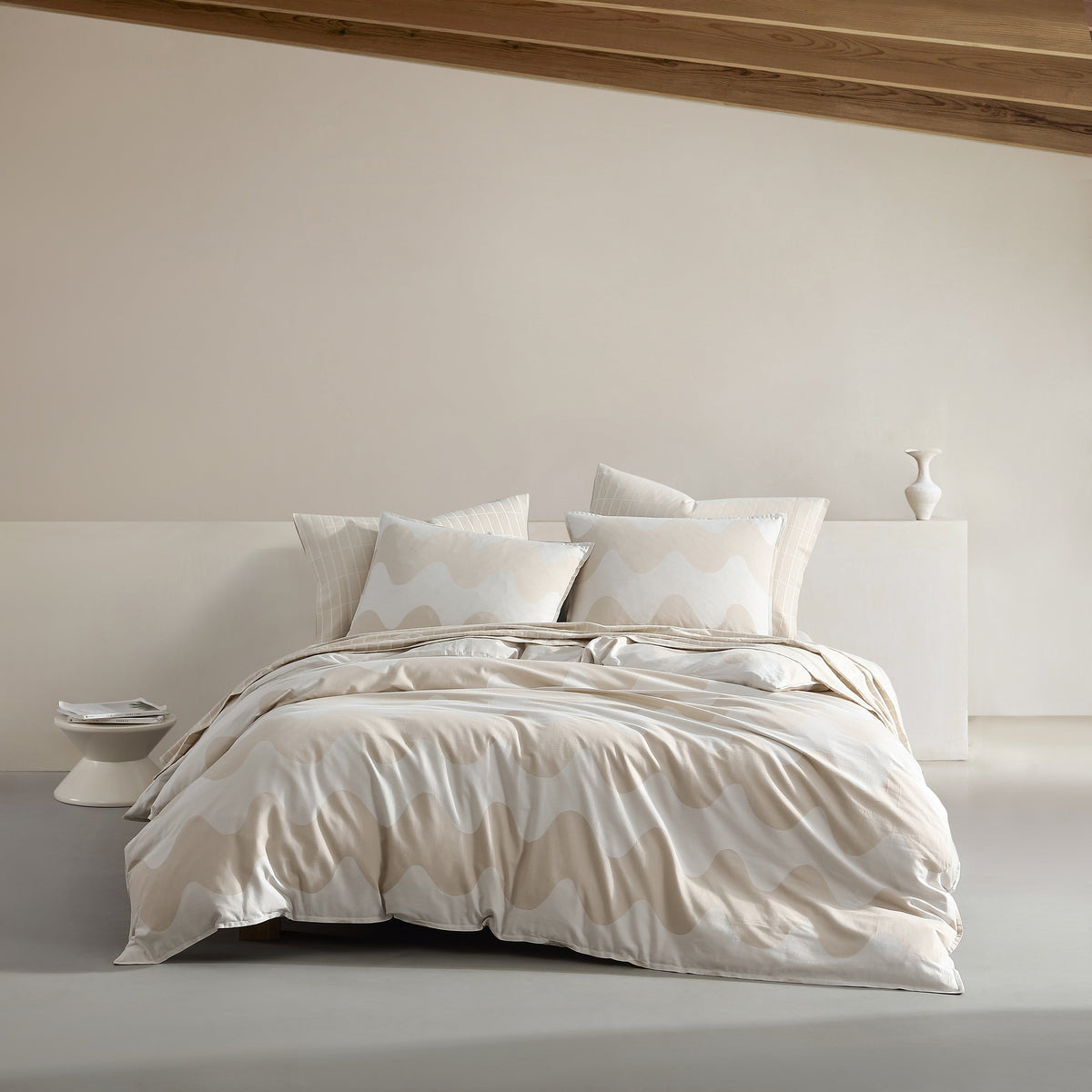 Marimekko Lokki Open-Lt Beige King Duvet Cover Set