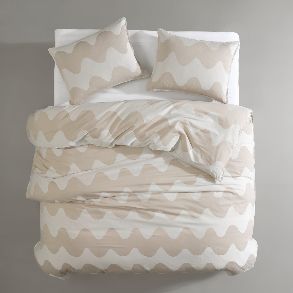 Marimekko Lokki Open-Lt Beige Full Queen Duvet Cover Set